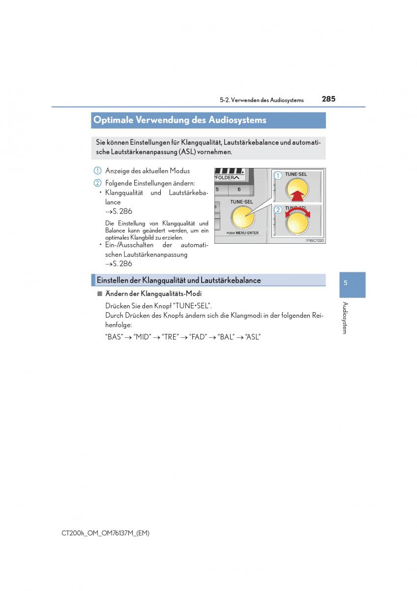 Lexus CT200h Handbuch / page 285