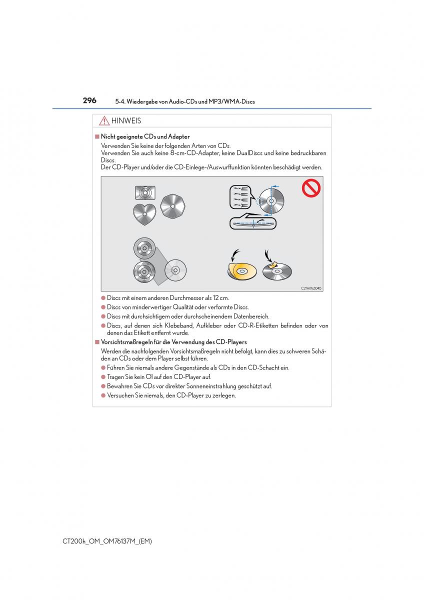 Lexus CT200h Handbuch / page 296