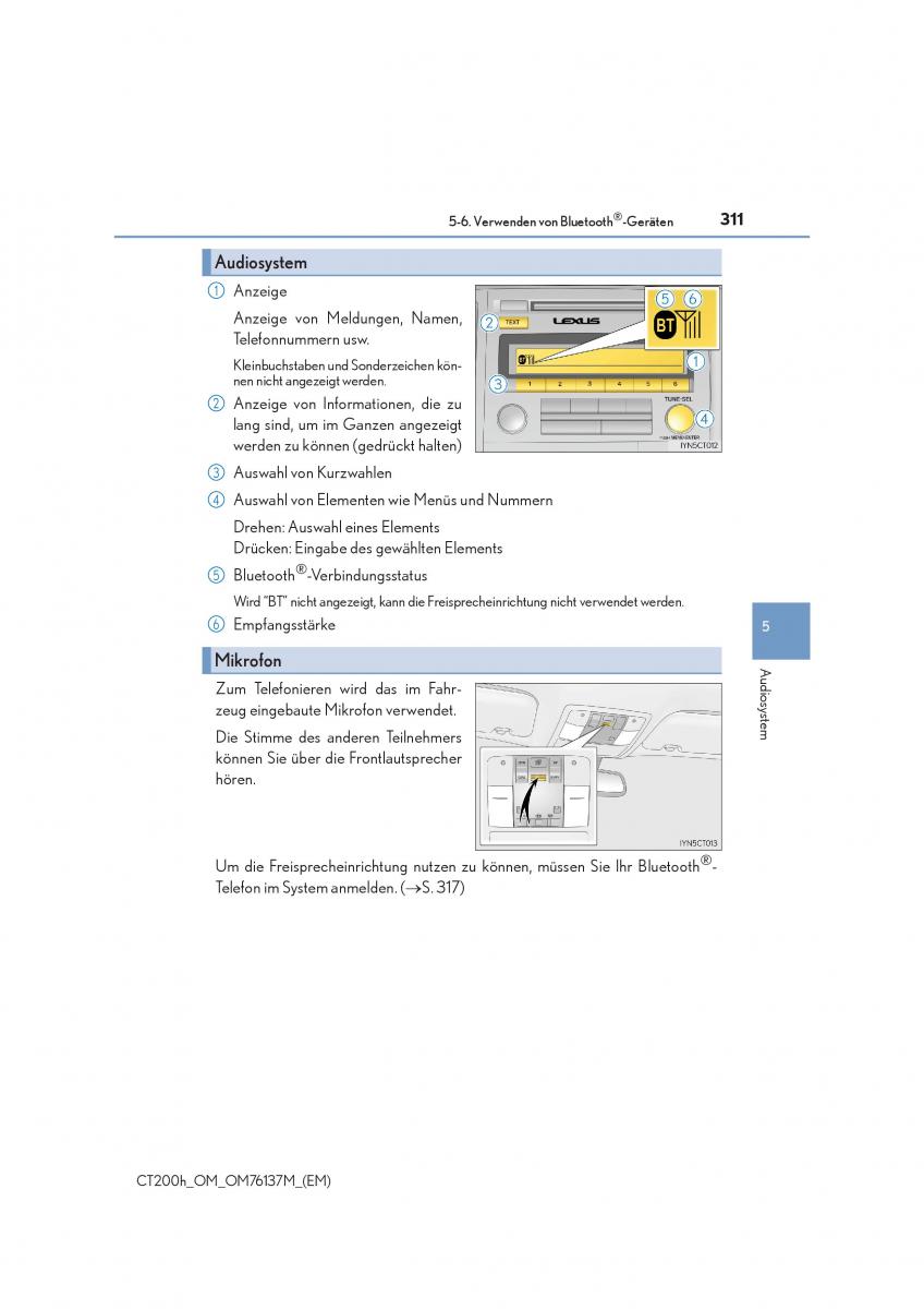 Lexus CT200h Handbuch / page 311