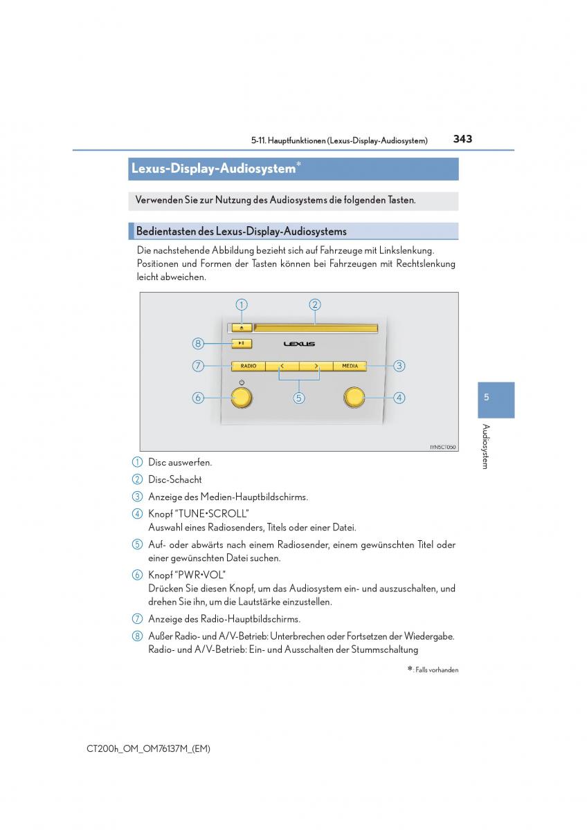 Lexus CT200h Handbuch / page 343