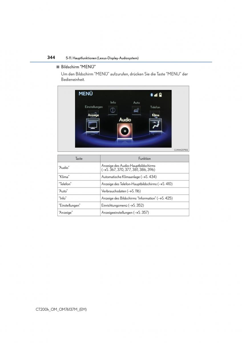 Lexus CT200h Handbuch / page 344