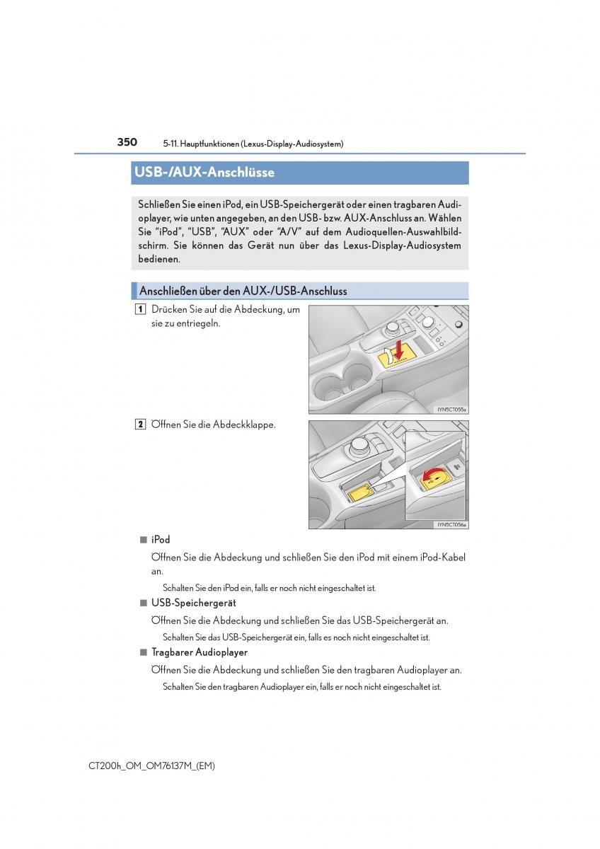 Lexus CT200h Handbuch / page 350