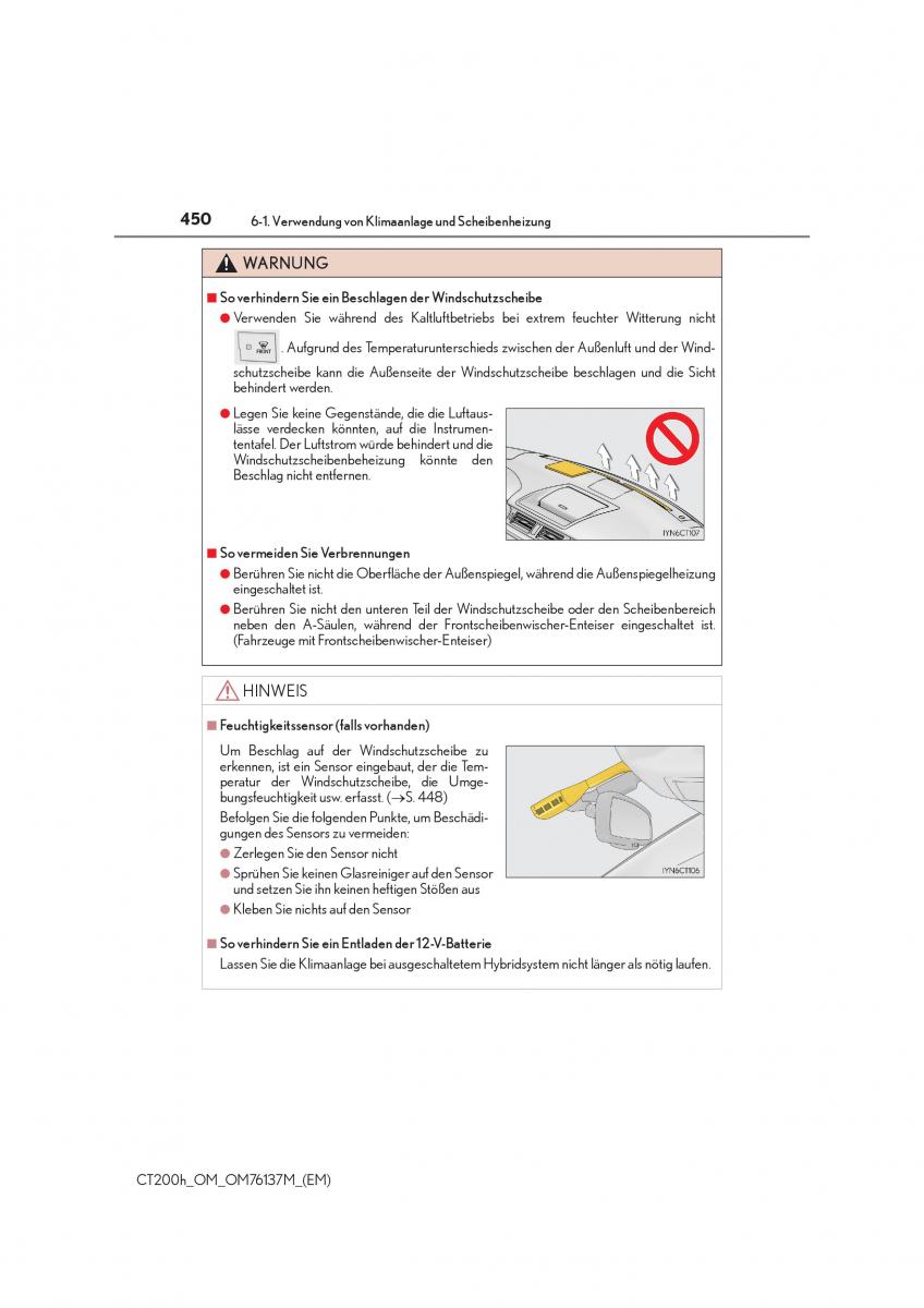 Lexus CT200h Handbuch / page 450