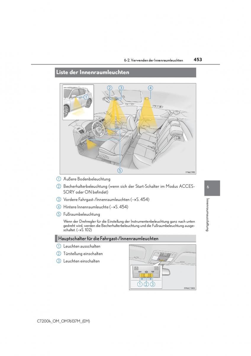 Lexus CT200h Handbuch / page 453