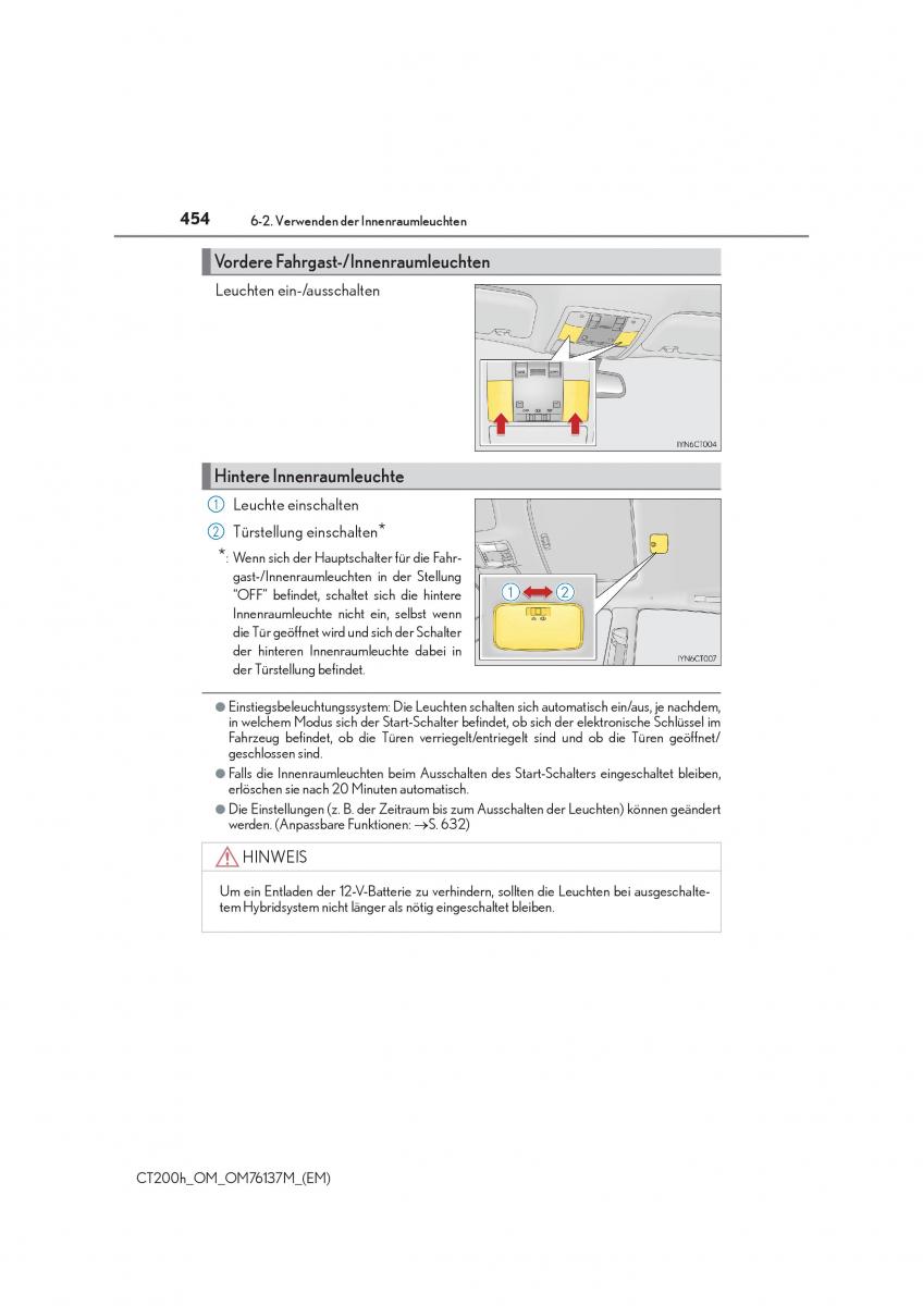 Lexus CT200h Handbuch / page 454