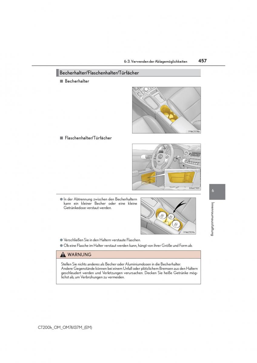 Lexus CT200h Handbuch / page 457