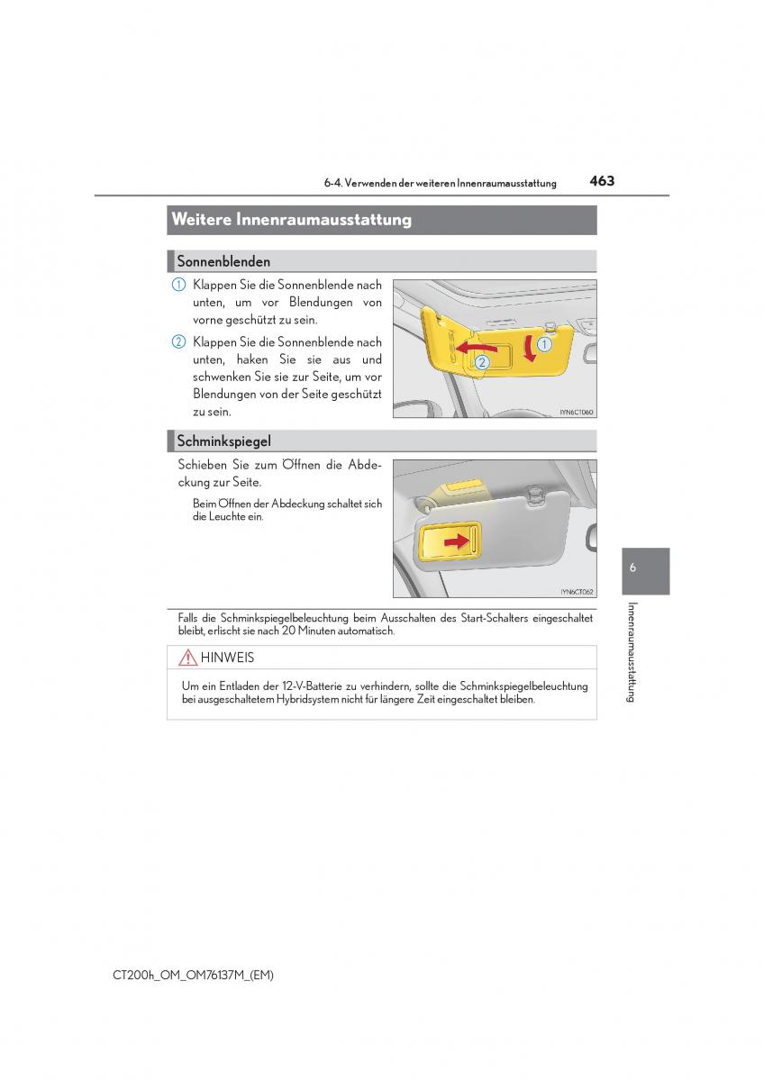 Lexus CT200h Handbuch / page 463