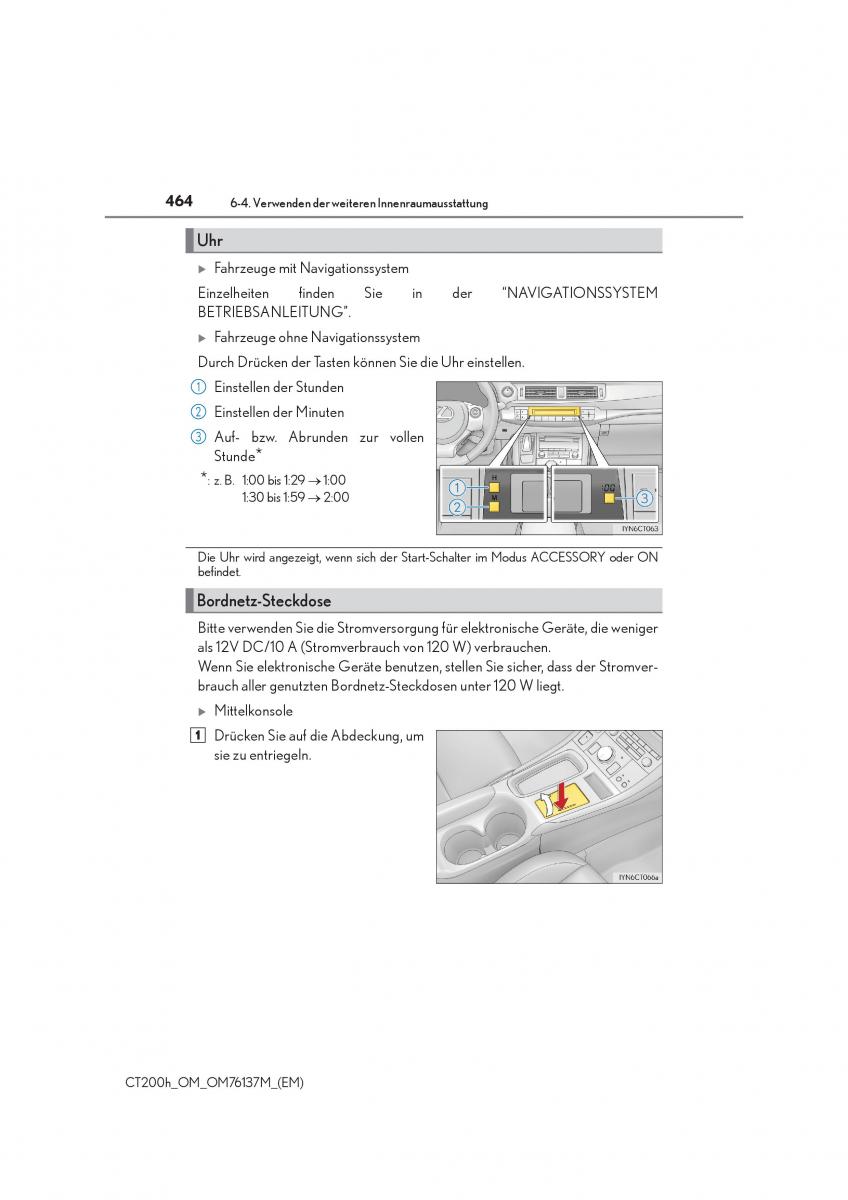 Lexus CT200h Handbuch / page 464