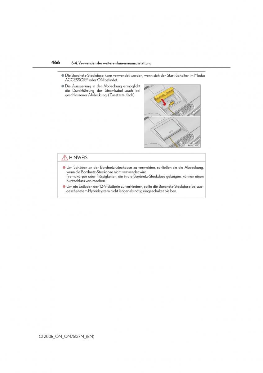 Lexus CT200h Handbuch / page 466