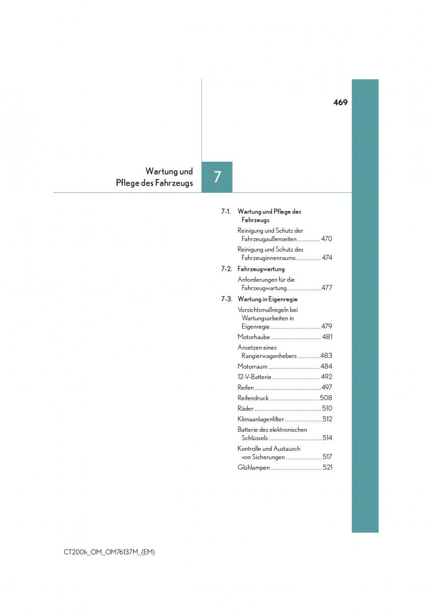 Lexus CT200h Handbuch / page 469