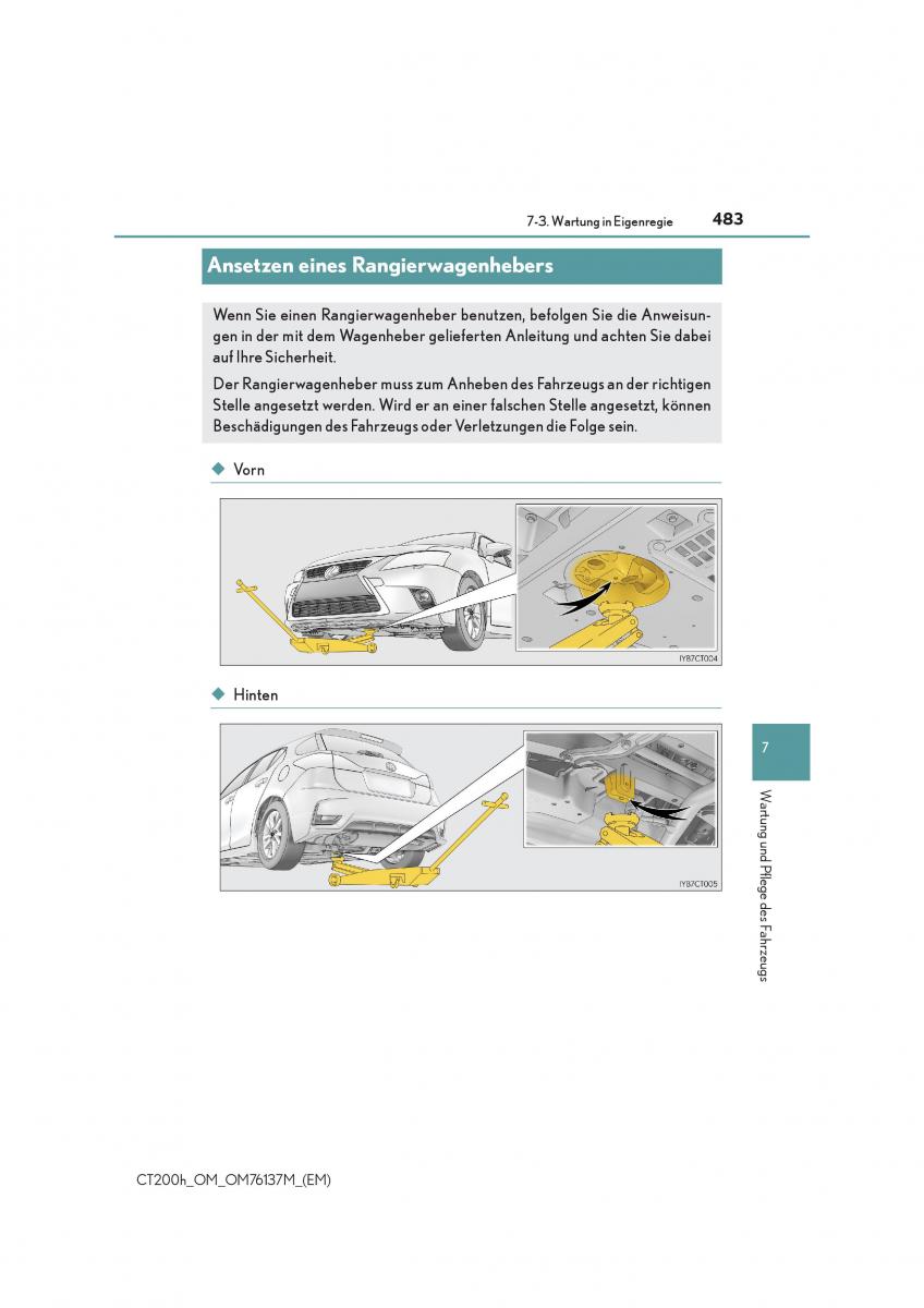 Lexus CT200h Handbuch / page 483