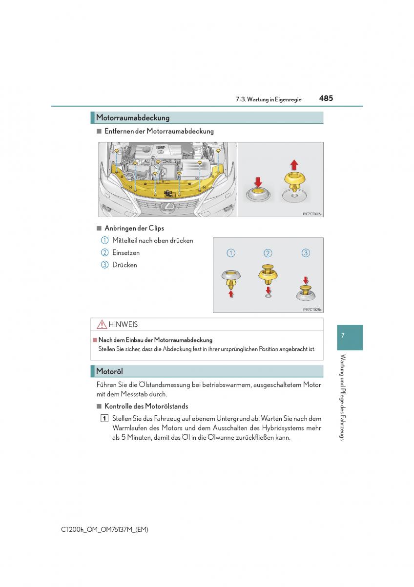 Lexus CT200h Handbuch / page 485
