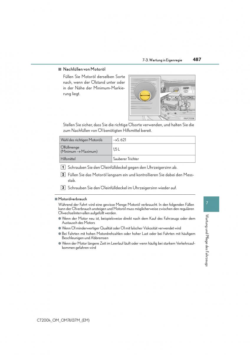 Lexus CT200h Handbuch / page 487