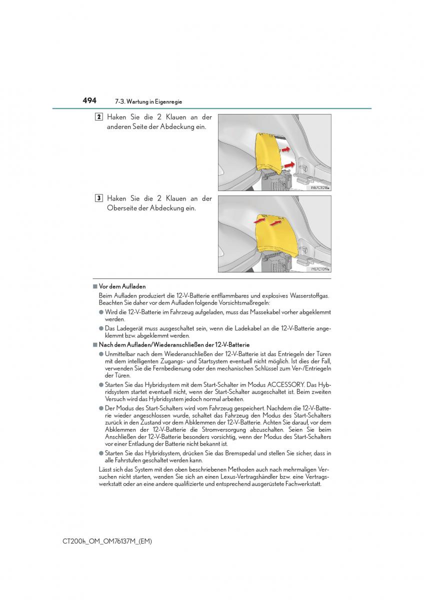 Lexus CT200h Handbuch / page 494