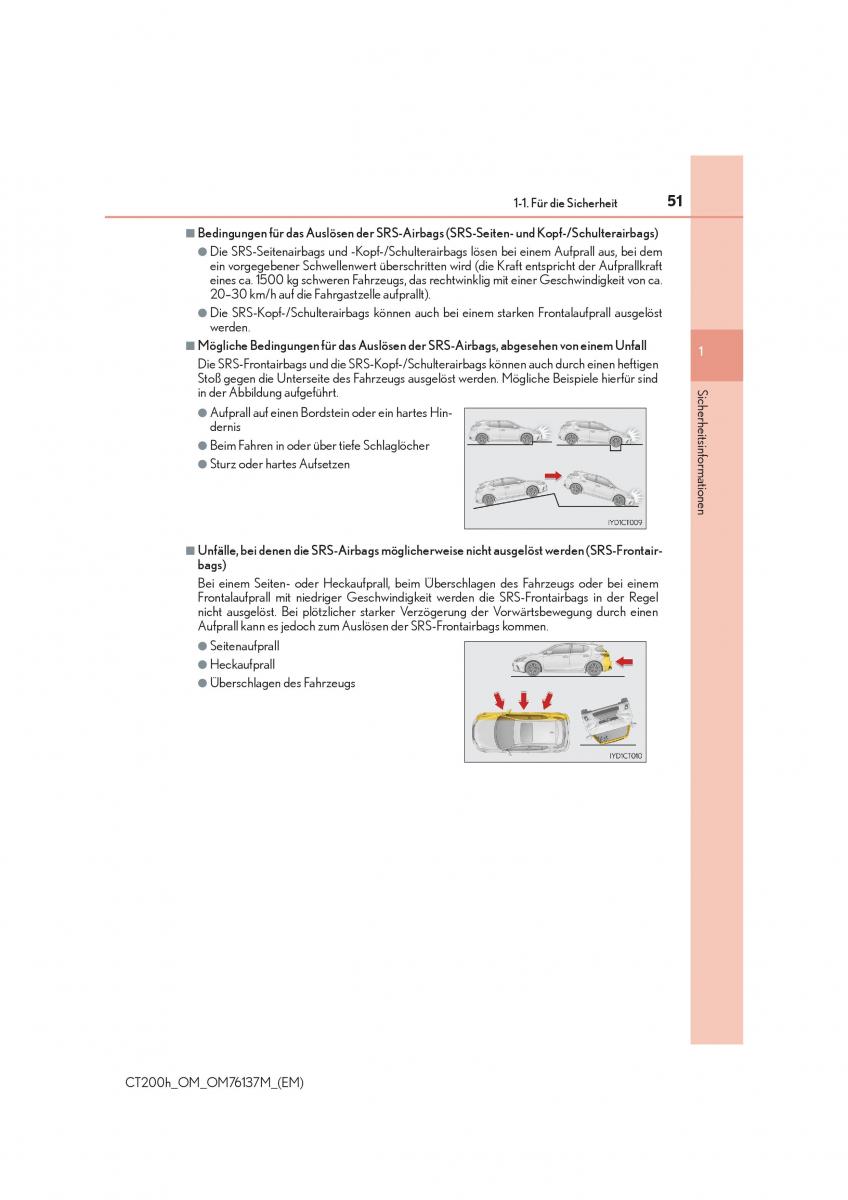 Lexus CT200h Handbuch / page 51