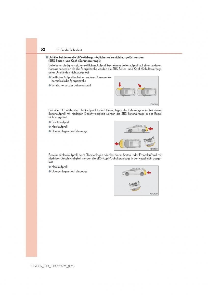 Lexus CT200h Handbuch / page 52