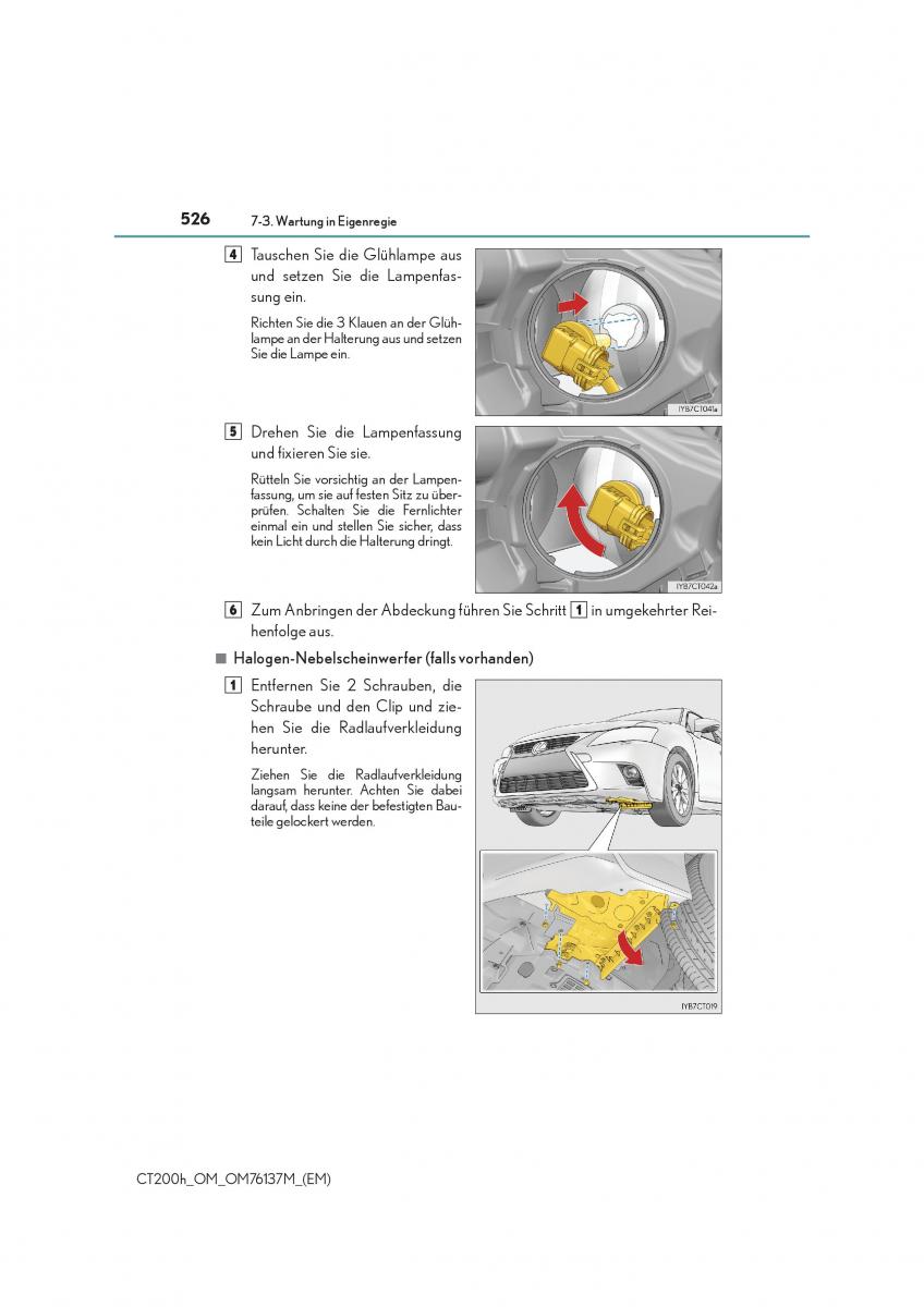 Lexus CT200h Handbuch / page 526