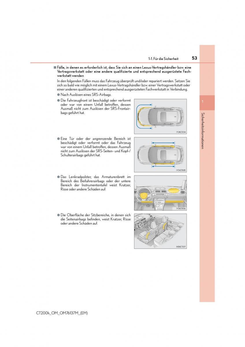 Lexus CT200h Handbuch / page 53