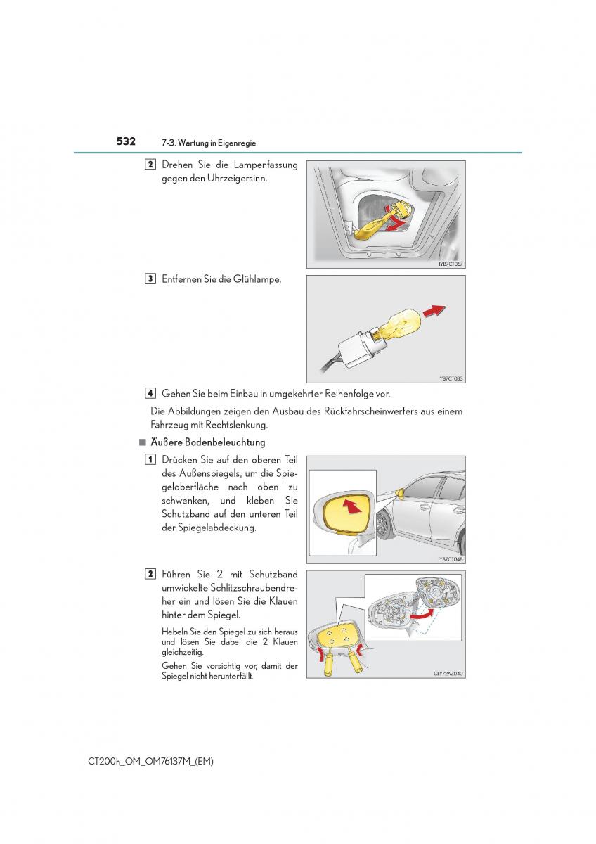 Lexus CT200h Handbuch / page 532