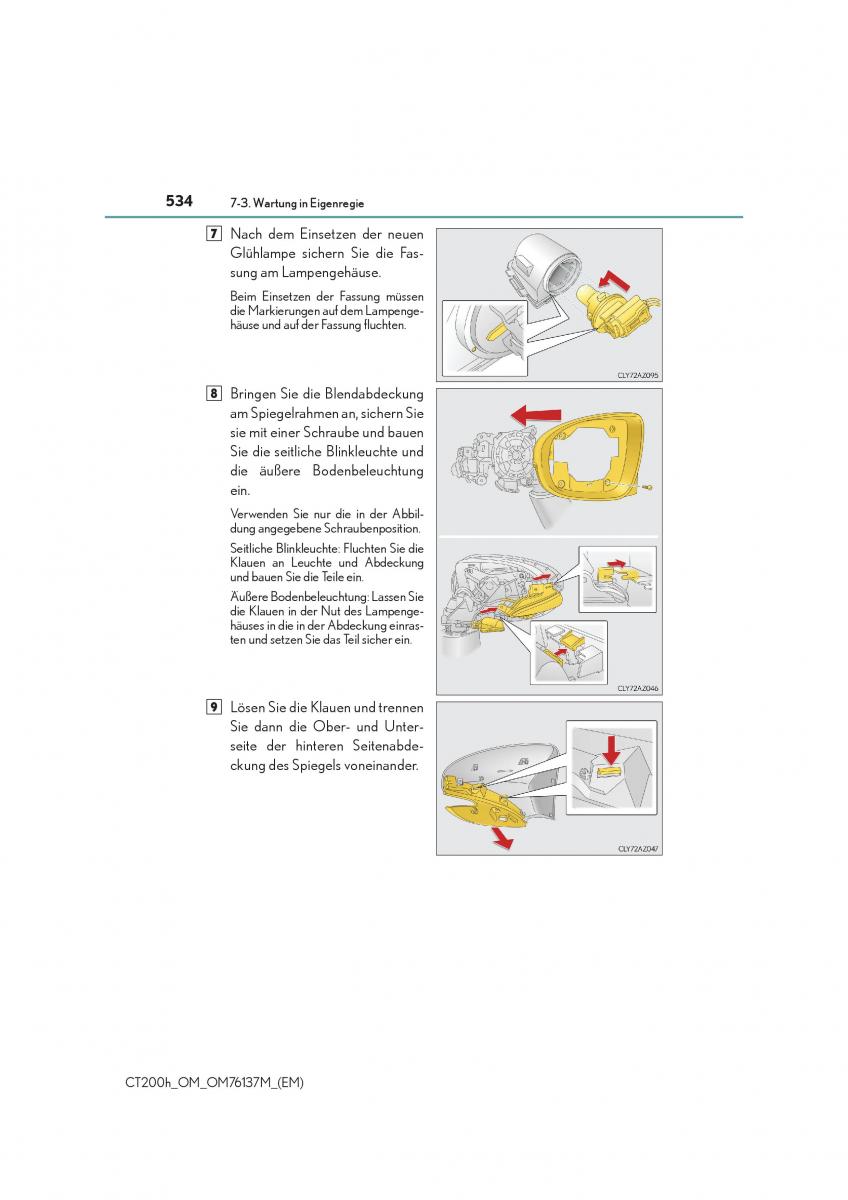 Lexus CT200h Handbuch / page 534