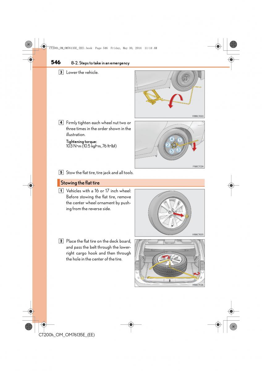 Lexus CT200h owners manual / page 546