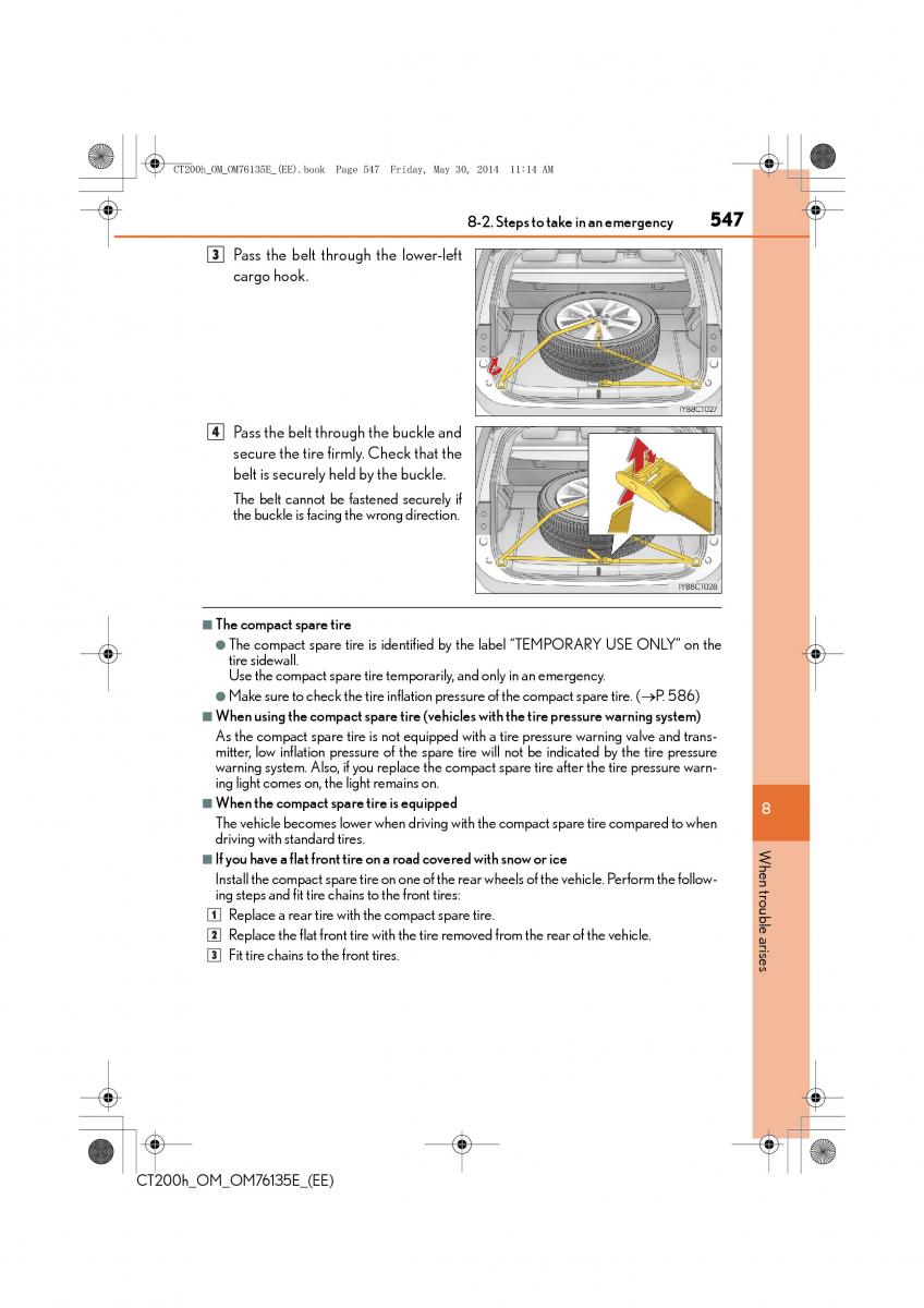 Lexus CT200h owners manual / page 547