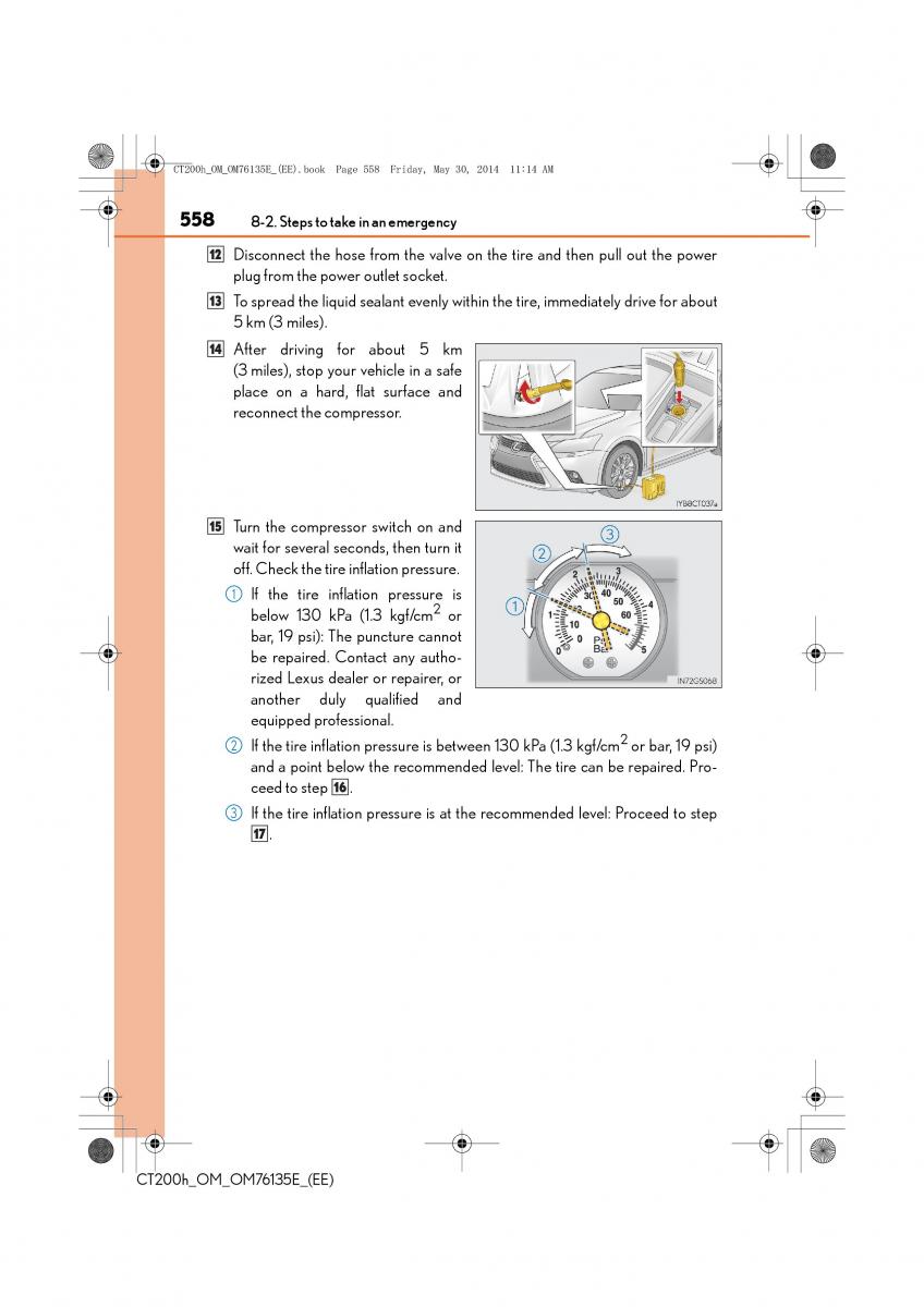 Lexus CT200h owners manual / page 558