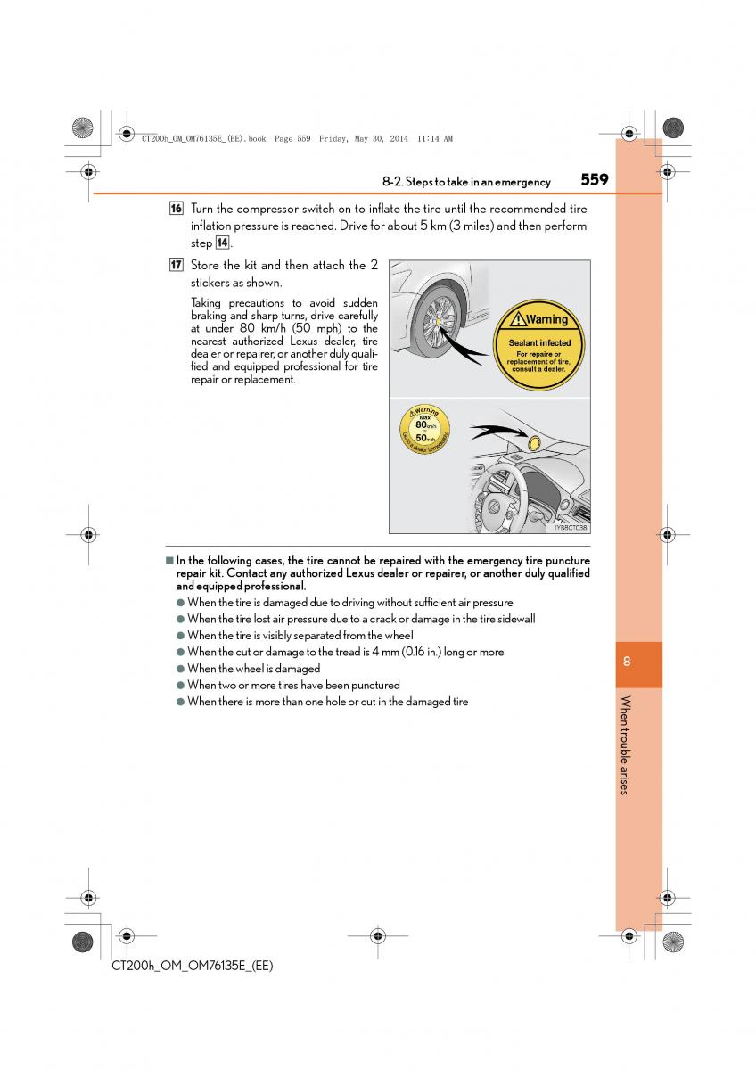 Lexus CT200h owners manual / page 559