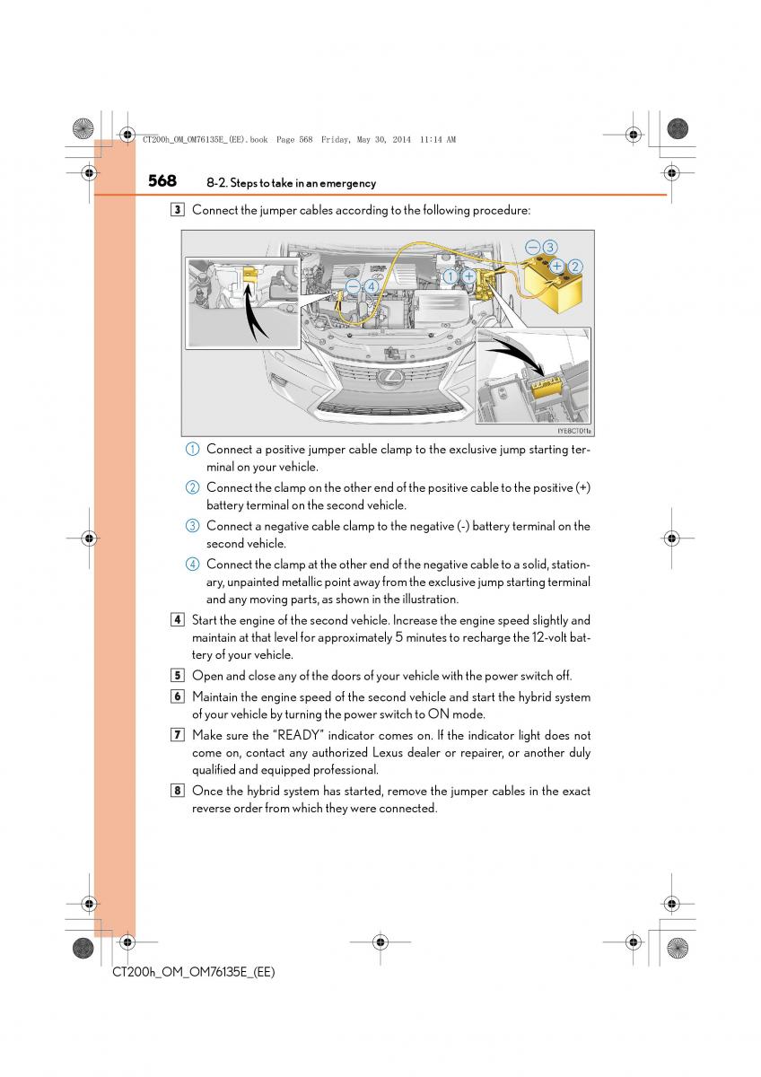 Lexus CT200h owners manual / page 568