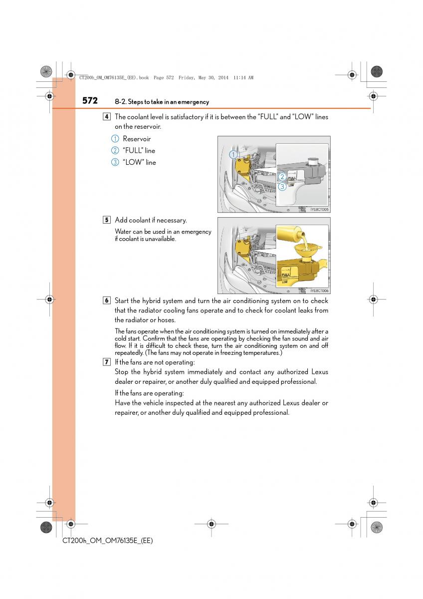 Lexus CT200h owners manual / page 572