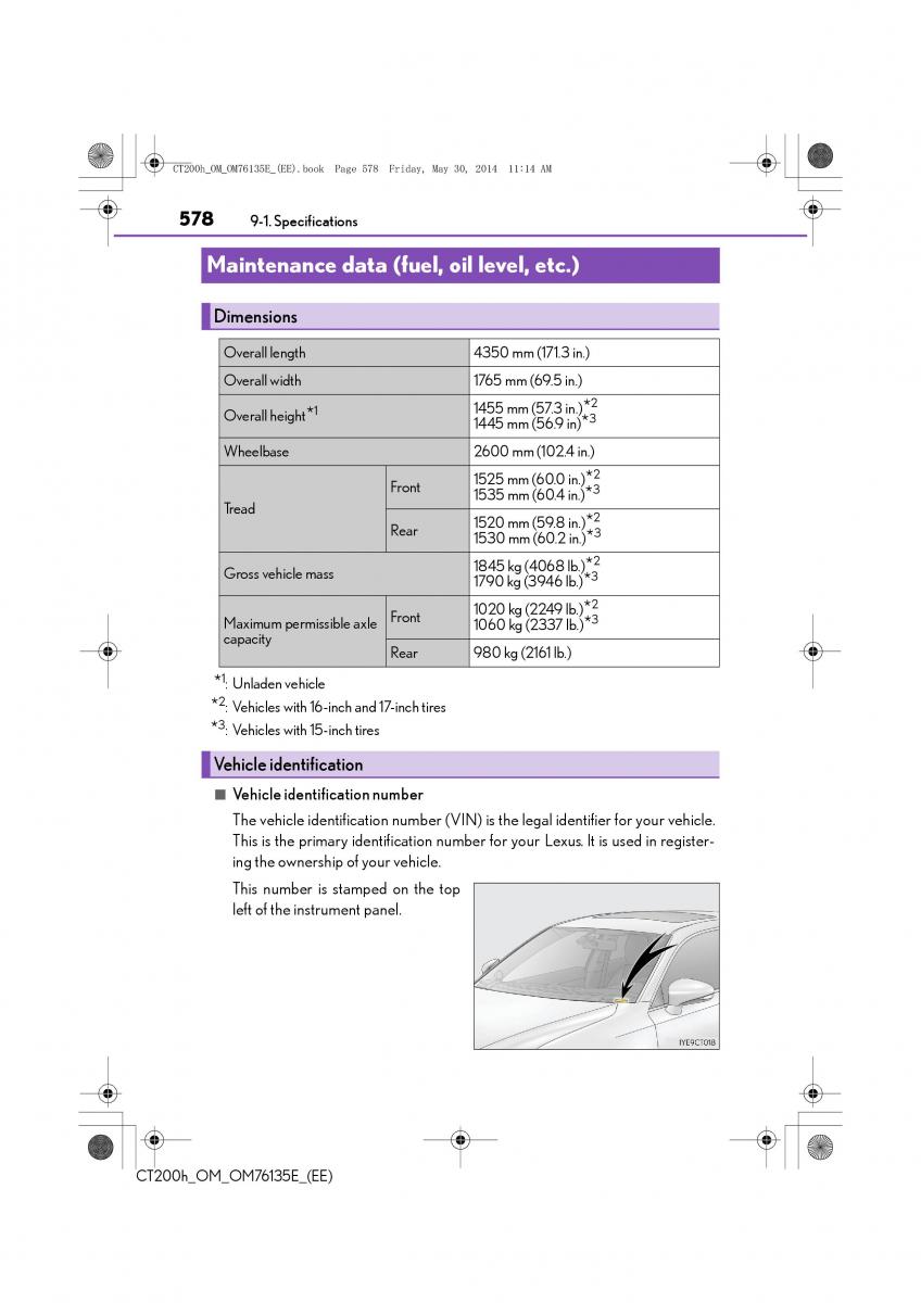 Lexus CT200h owners manual / page 578