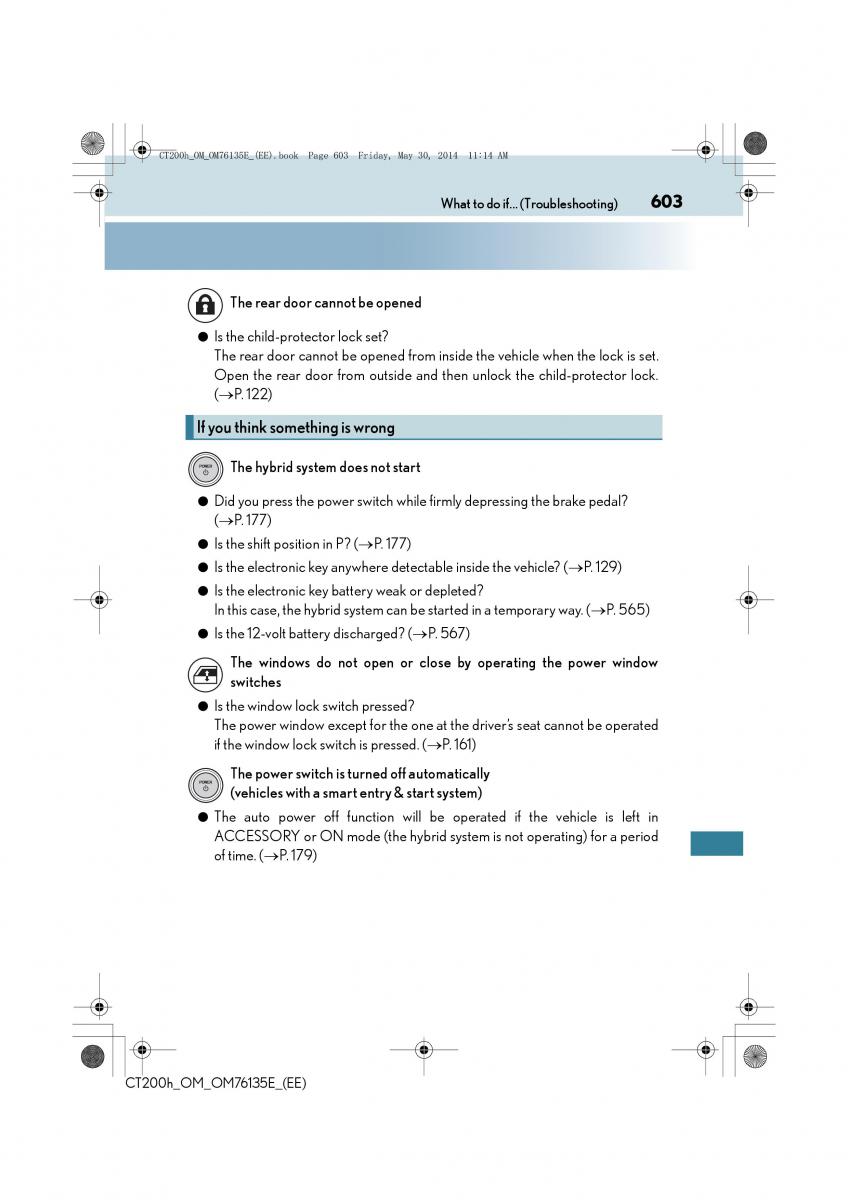 Lexus CT200h owners manual / page 603