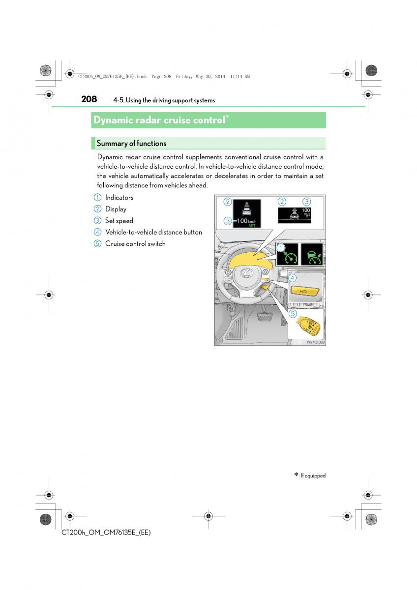 Lexus CT200h owners manual / page 208