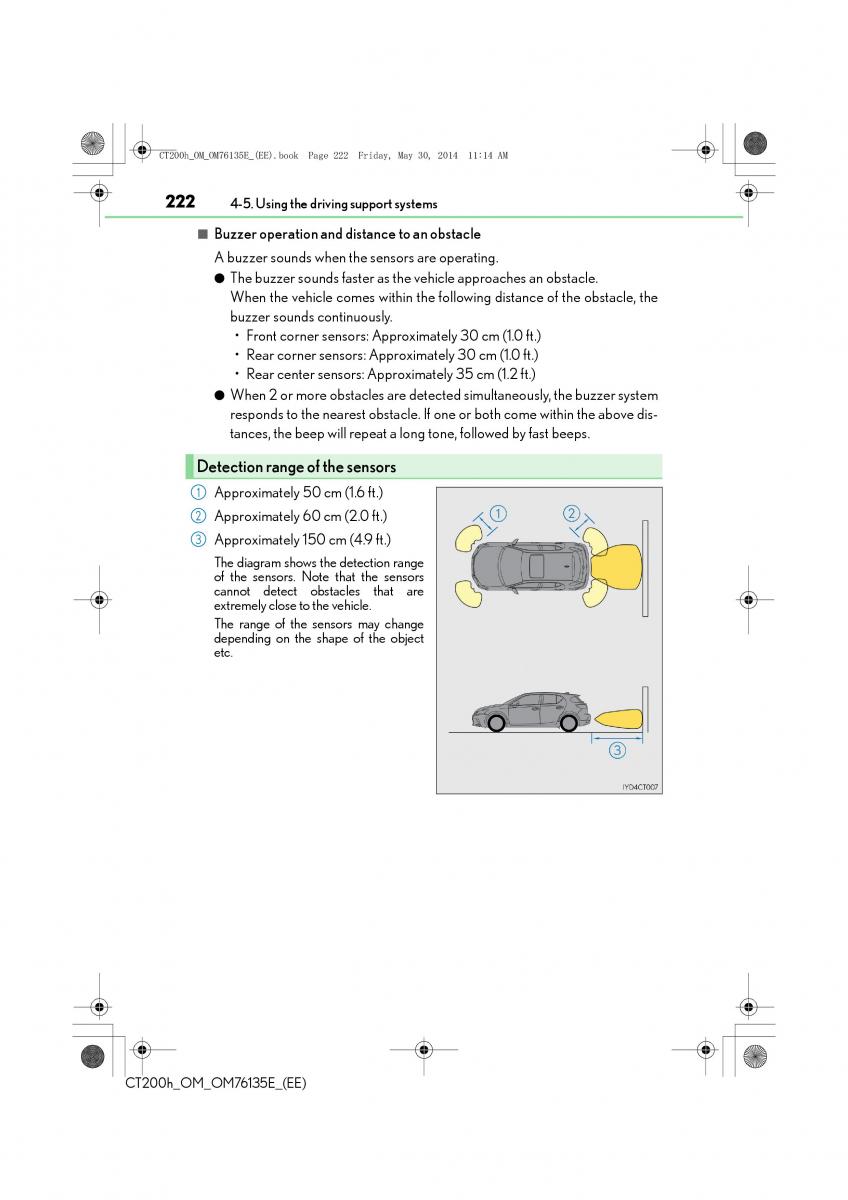 Lexus CT200h owners manual / page 222