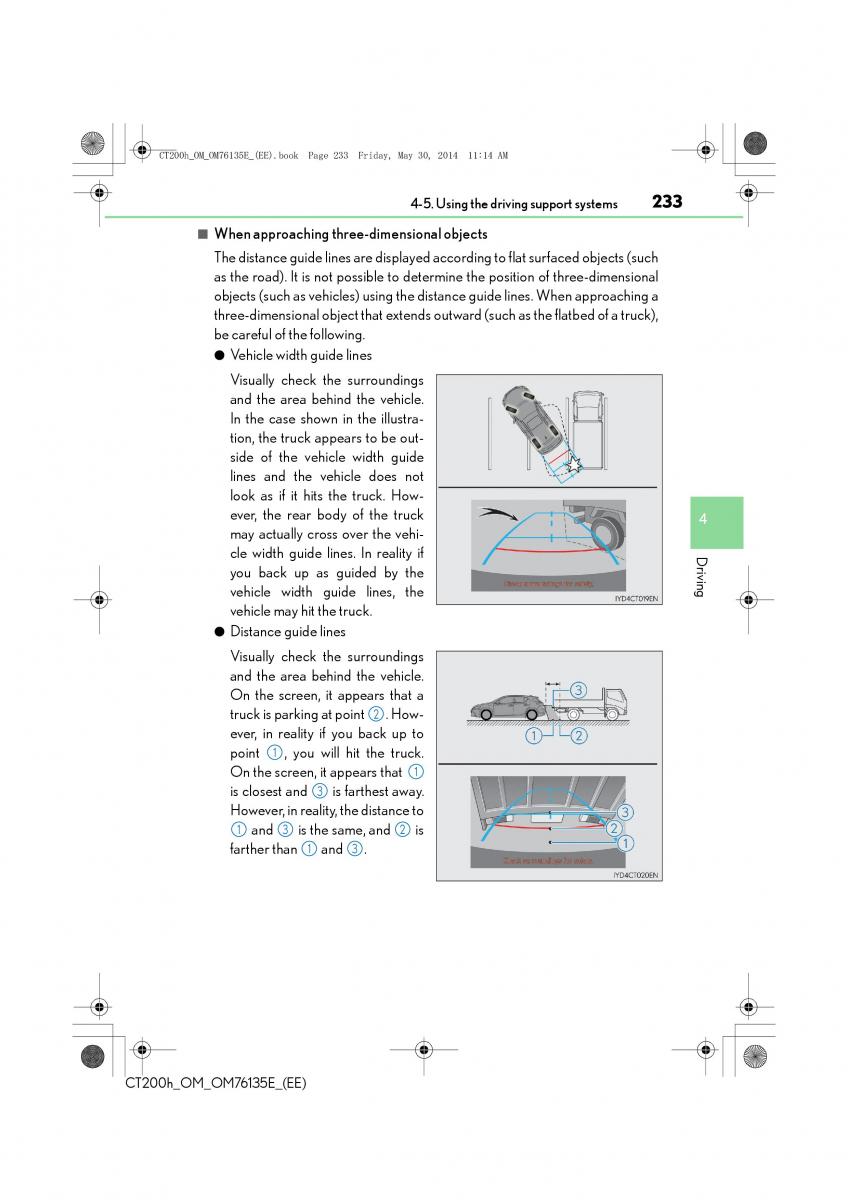 Lexus CT200h owners manual / page 233