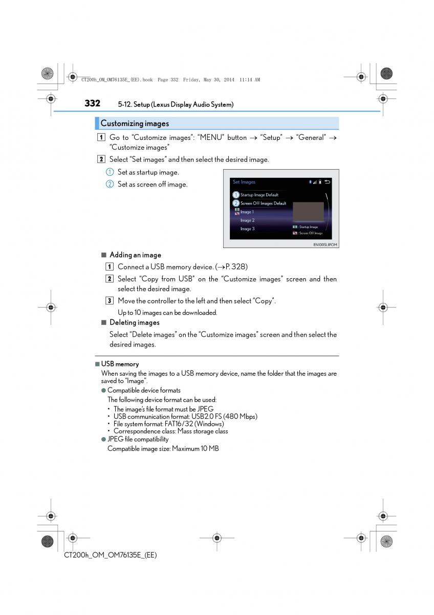 Lexus CT200h owners manual / page 332