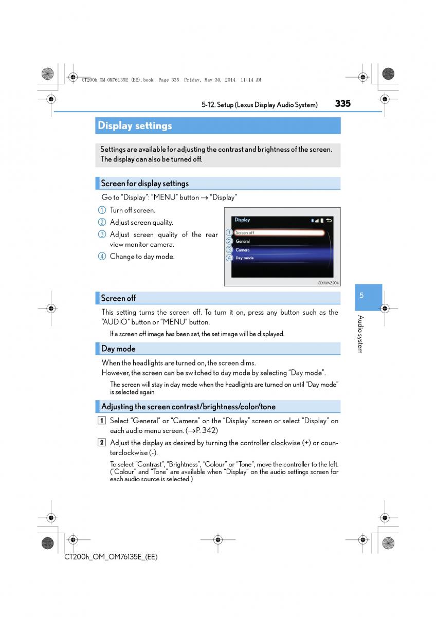 Lexus CT200h owners manual / page 335