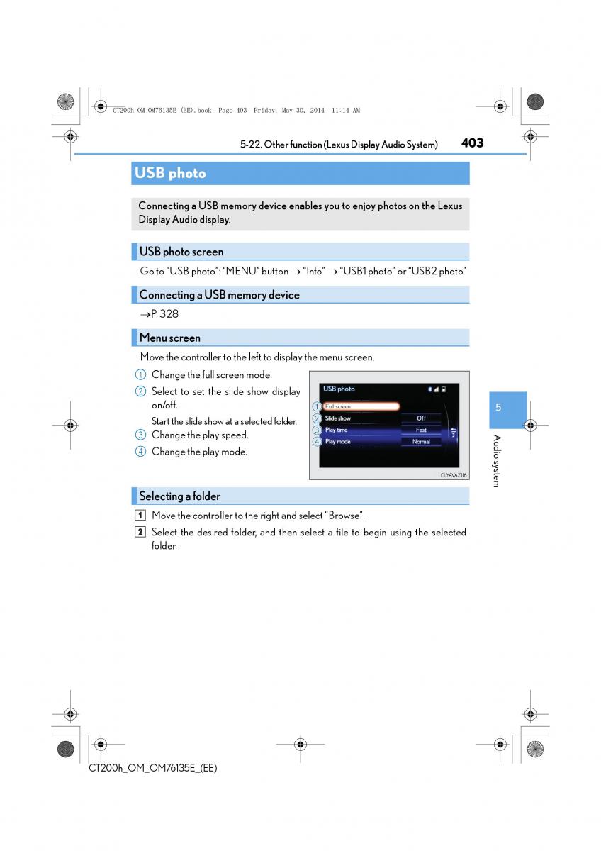 Lexus CT200h owners manual / page 403