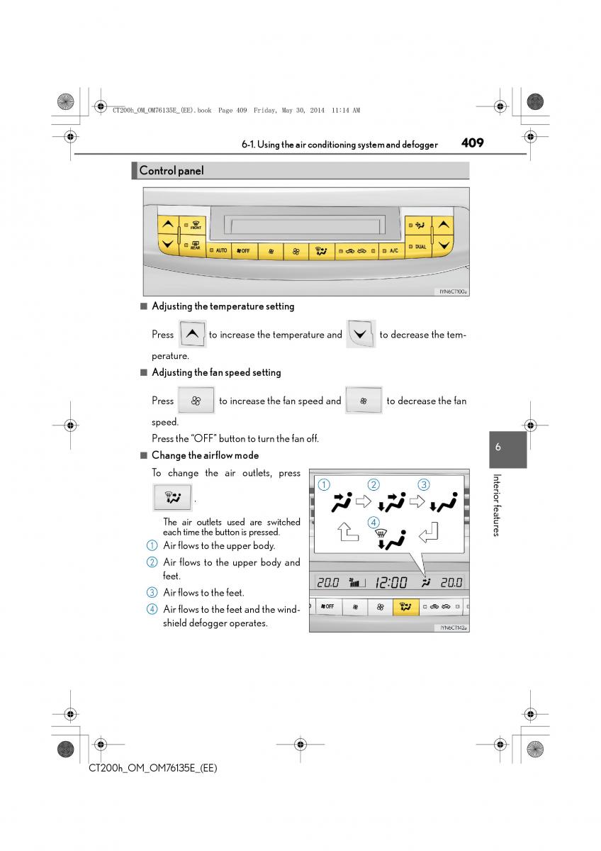 Lexus CT200h owners manual / page 409