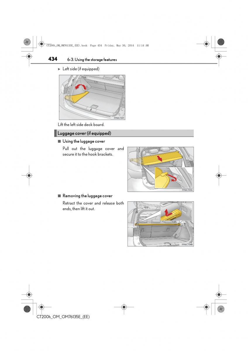 Lexus CT200h owners manual / page 434