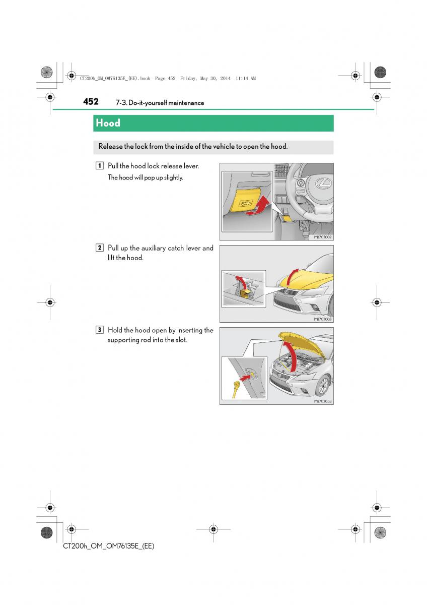 Lexus CT200h owners manual / page 452