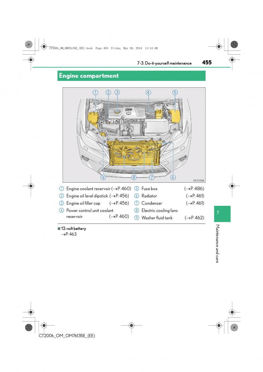 Lexus CT200h owners manual / page 455