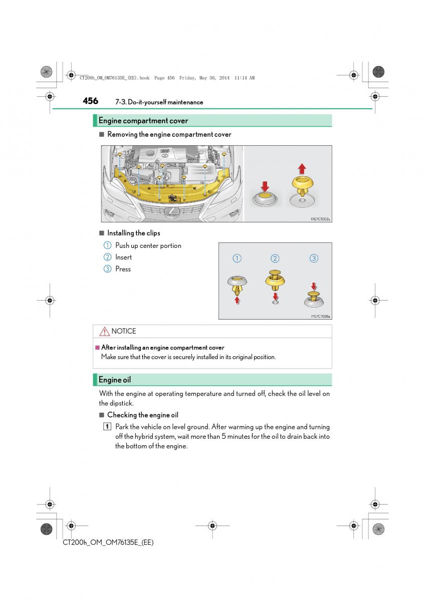 Lexus CT200h owners manual / page 456