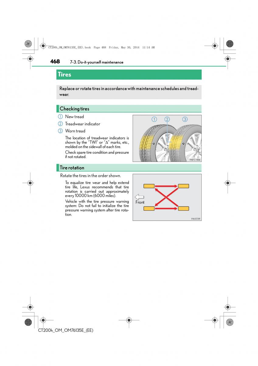 Lexus CT200h owners manual / page 468