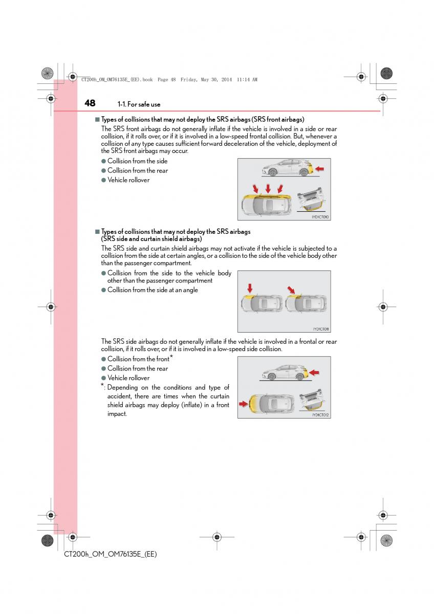 Lexus CT200h owners manual / page 48