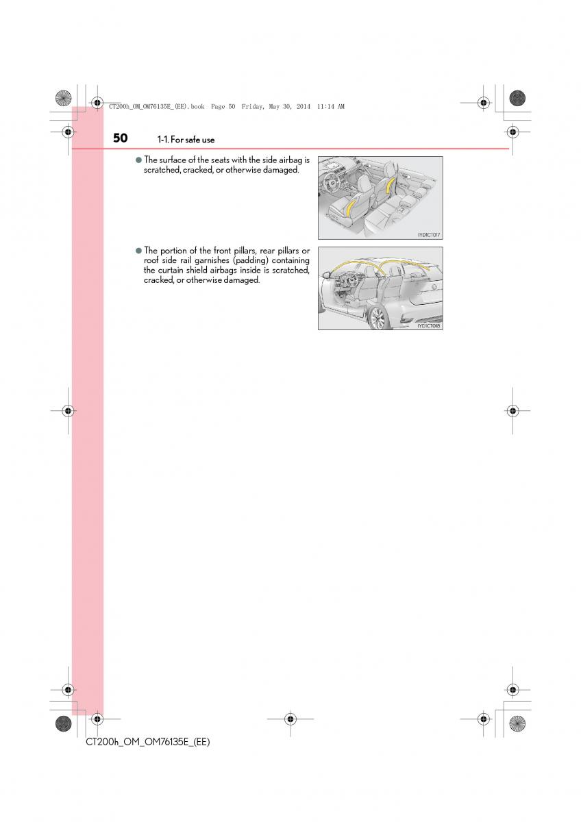 Lexus CT200h owners manual / page 50