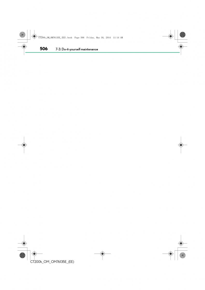 Lexus CT200h owners manual / page 506