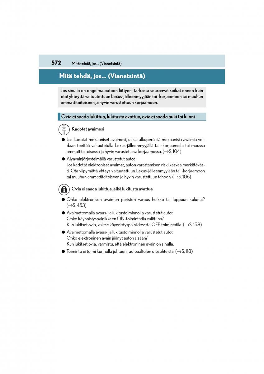 Lexus CT200h omistajan kasikirja / page 572