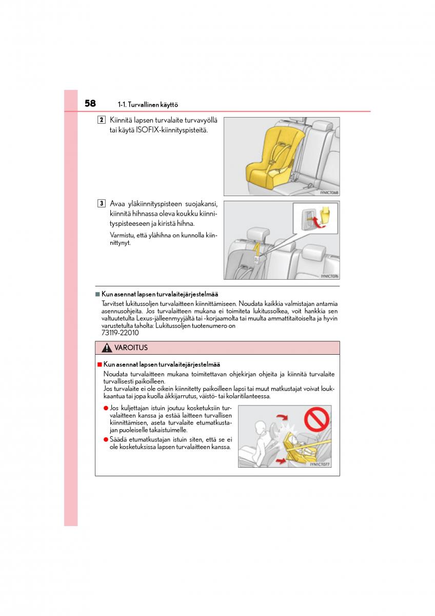 manual  Lexus CT200h omistajan kasikirja / page 58