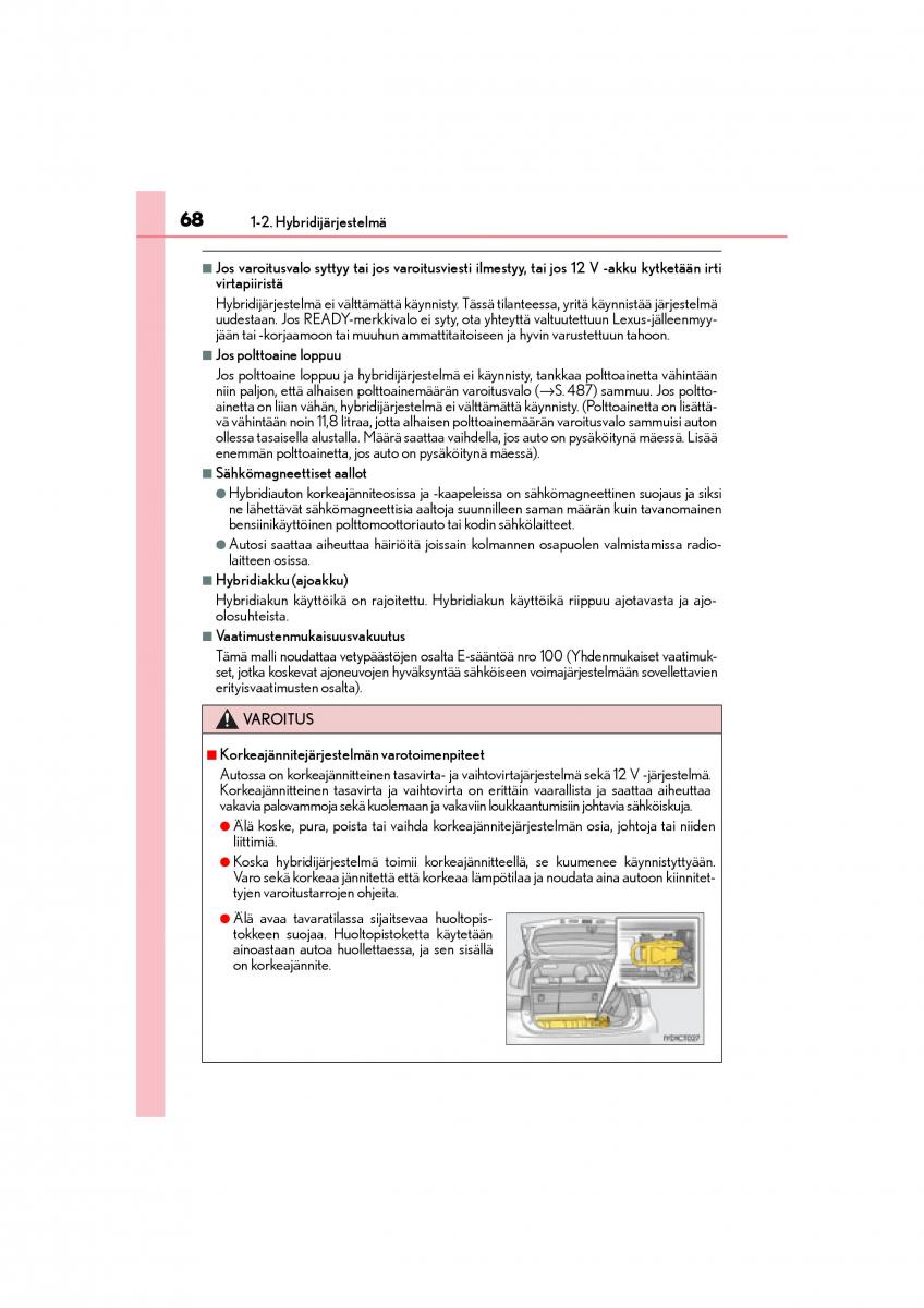 manual  Lexus CT200h omistajan kasikirja / page 68